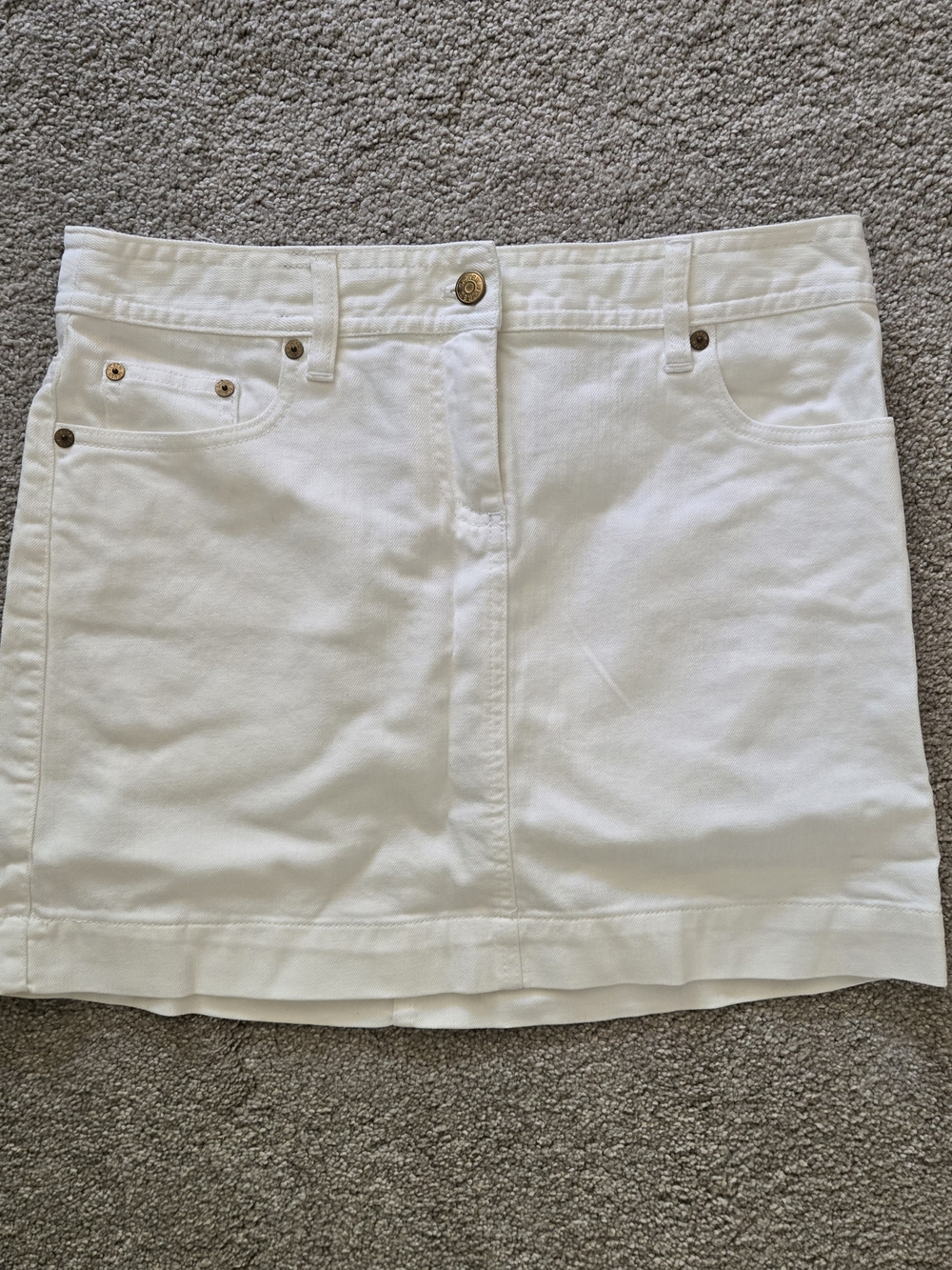 White Cotton Mini Skirt - Women